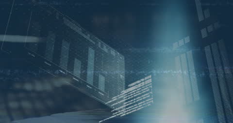 Futuristic Data Processing on Digital Interface Display