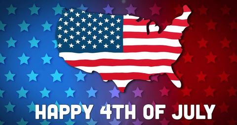 USA Map with Flag Design for Independence Day Celebration