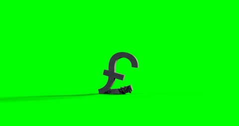 Black pound sign falling on bright green background