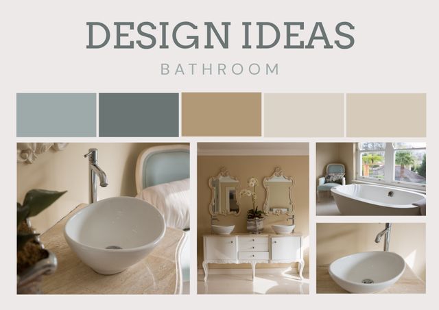 Bathroom design ideas featuring a serene palette of calming neutral tones. Perfect for homeowners looking to create a relaxing, spa-like atmosphere in their bathroom. This image can be used in home decor blogs, interior design portfolios, and renovation guides.
