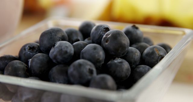 Fresh Blueberries in Glass Bowl Close-Up - Download Free Stock Images Pikwizard.com