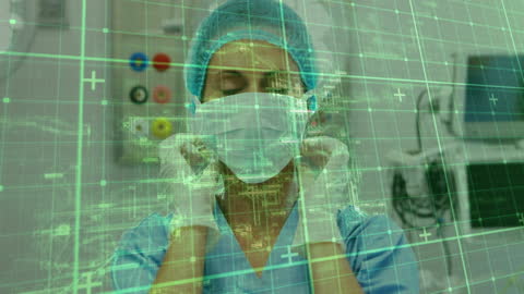 Surgeon Preparing in High-Tech Medical Environment