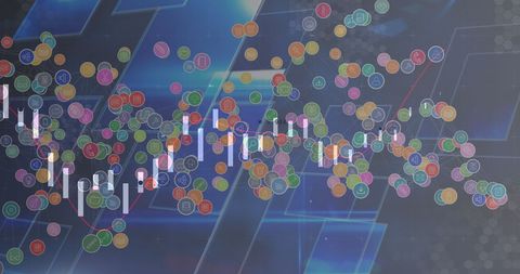 Futuristic digital data visualization with abstract charts