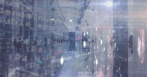 Futuristic Data Processing in Advanced Server Network Facility - Download Free Stock Images Pikwizard.com