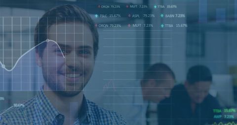 digital financial data overlay on business professional - Download Free Stock Images Pikwizard.com