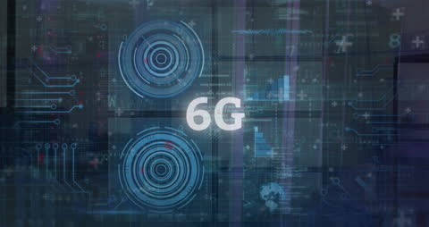 Futuristic 6G Technology and Data Processing Visualization