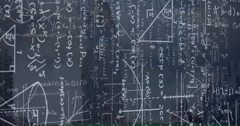 Complex Mathematical Formulas Overlay Urban Cityscape - Download Free Stock Images Pikwizard.com