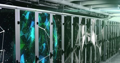 Advanced Server Room with Digital Network Interface - Download Free Stock Images Pikwizard.com