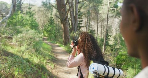 Diverse Couple Hiking in Scenic Countryside Nature Trail - Download Free Stock Images Pikwizard.com