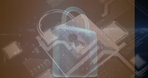 Digital Padlock and Network Grid Illustrating Cybersecurity