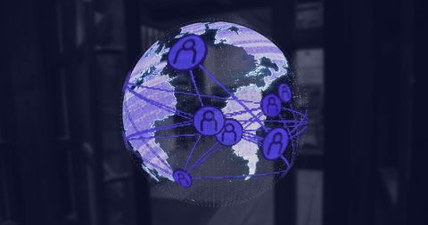 Global Digital Communication Network Concept in Coffee Shop - Download Free Stock Images Pikwizard.com