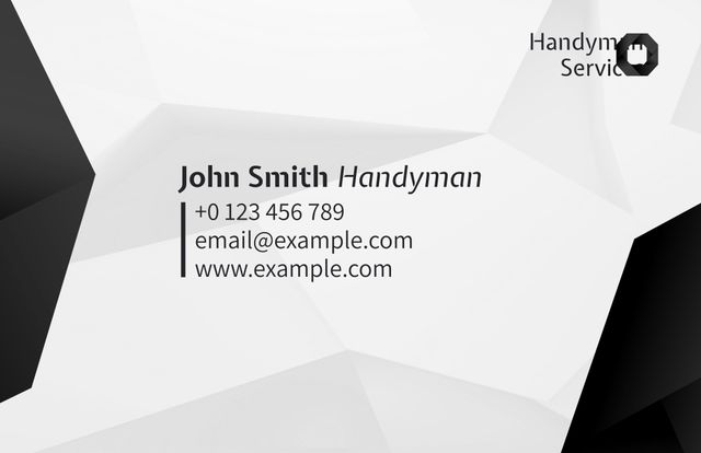 Sleek Handyman Service Business Card with Geometric Design - Download Free Stock Templates Pikwizard.com