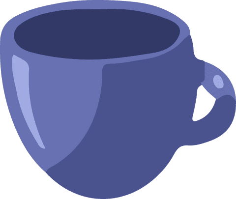 Stylized transparent mug on gradient background design