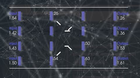Network Connections Animation with Data Inputs and Outputs