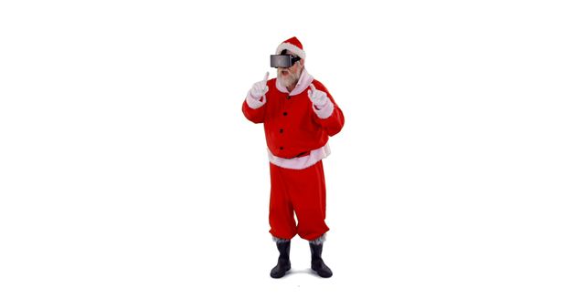 Santa Claus Enjoying Virtual Reality Experience with VR Headset - Download Free Stock Images Pikwizard.com