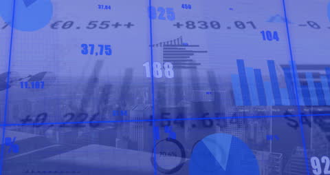 Dynamic Display of Financial Data Over Urban Landscape