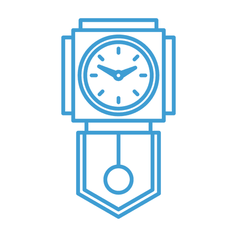 blue pendulum wall clock icon on transparent background - Download Free Stock Videos Pikwizard.com