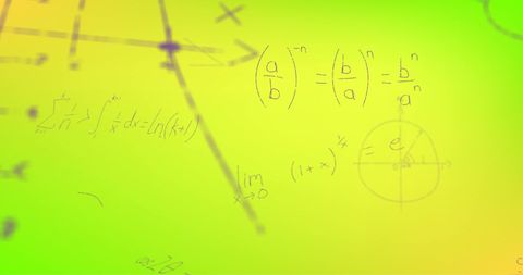 Colorful Abstract Mathematical Formulas on Yellow Background - Download Free Stock Images Pikwizard.com