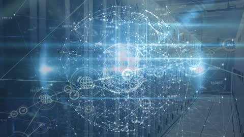 Digital Connections Technology Network Globe Overlay