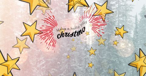 Cheerful christmas scene with starry decoration