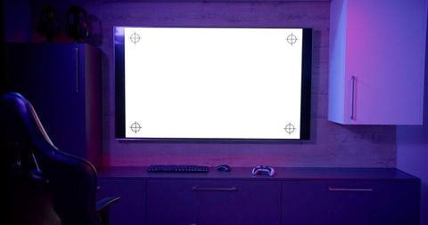 Modern Home Office Gaming Setup with Large Monitor and Ergonomic Chair - Download Free Stock Images Pikwizard.com