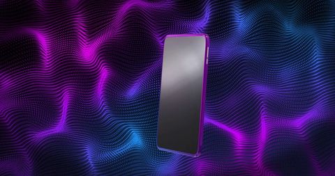 Smartphone over Vibrant Abstract Light Waves