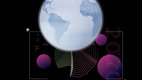 Digitally Animated Globe with Mystery and Confetti