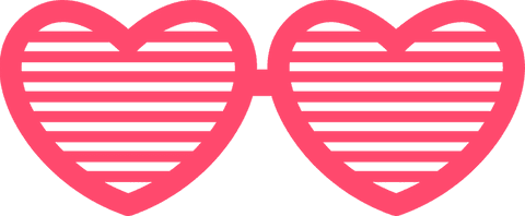 heart-shaped slatted sunglasses in minimalist design on transparent background - Download Free Stock Videos Pikwizard.com