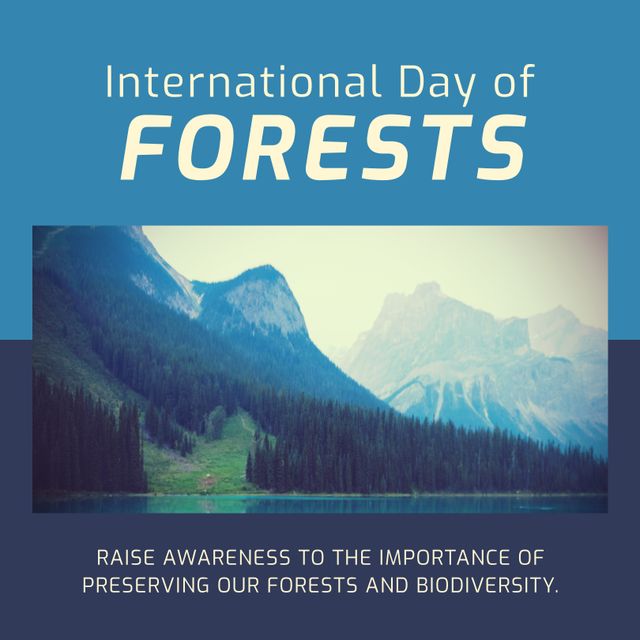 International Day of Forests Poster with Mountain Landscape - Download Free Stock Templates Pikwizard.com