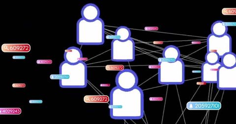 Digital avatar network showing futuristic connectivity
