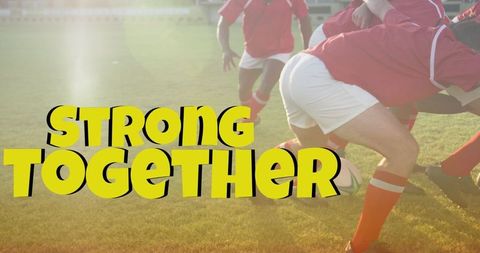 Unity in action: rugby players embracing team spirit