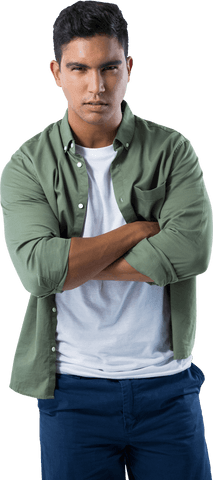 Confident Young Man with Arms Crossed on Transparent Background - Download Free Stock Videos Pikwizard.com