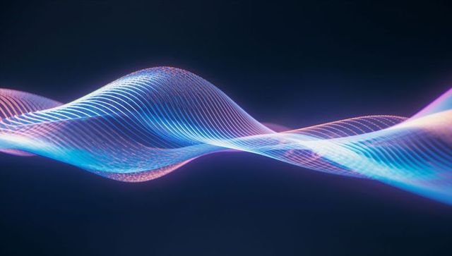 Abstract Luminous Waveform in Dark Digital Space