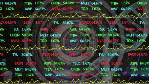 DNA Strand Animation with Financial Data Overlay