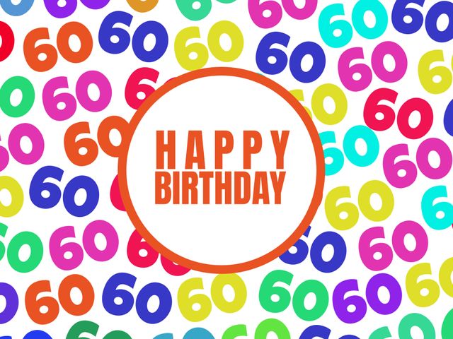 Colorful Happy 60th Birthday Design with Repeating Pattern - Download Free Stock Templates Pikwizard.com