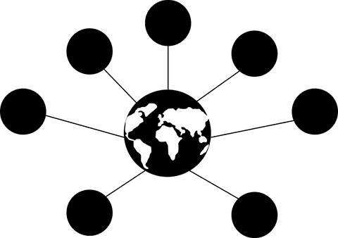 Digital globe with black spots on transparent background