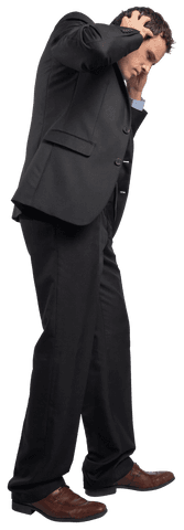 transparent stressed businessman holding his head in distress - Download Free Stock Videos Pikwizard.com