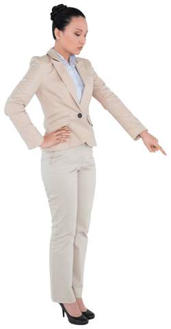asian businesswoman assertively pointing with transparent background - Download Free Stock Videos Pikwizard.com
