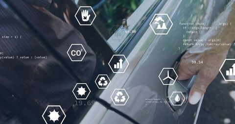 Man uses high-tech sensor to unlock car with digital eco icons