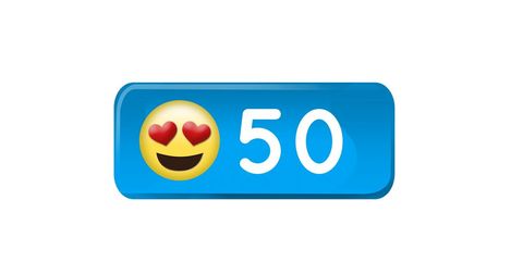 Social Media Notification with Heart Eyes Emoji in Blue Box - Download Free Stock Images Pikwizard.com
