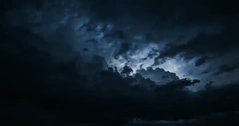 Flash of Lightning During Intense Night Storm Sky