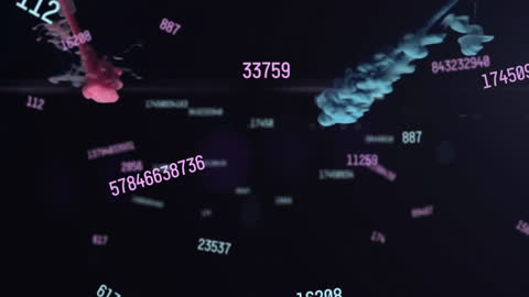 Futuristic Floating Numbers Illustrating Data Flow