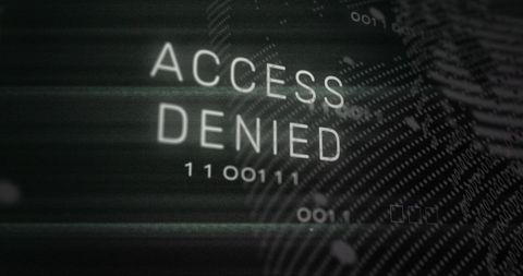 Cybersecurity Concept with Access Denied Message Over Binary Code - Download Free Stock Images Pikwizard.com