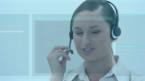 Customer Support Consultant with Tech Overlay Interaction