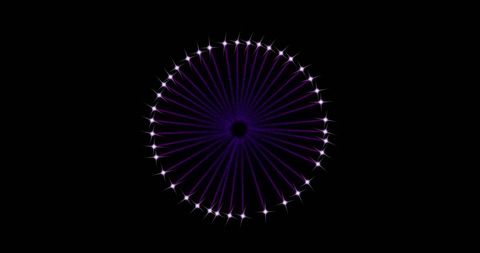 Glowing circular fireworks over dark background