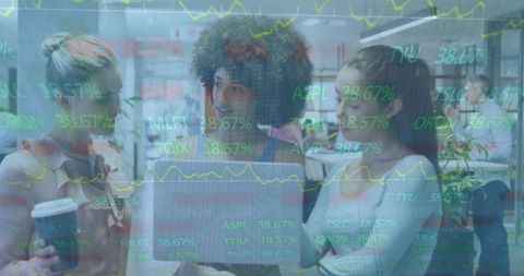 Diverse Team Analyzing Financial Data on Digital Overlay - Download Free Stock Images Pikwizard.com