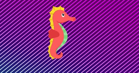 Colorful Seahorse on Vibrant Striped Background - Download Free Stock Images Pikwizard.com
