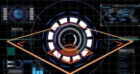 Futuristic Scope Over Data Visualization Interface - Download Free Stock Images Pikwizard.com