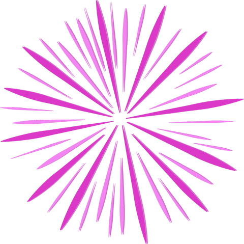 Pink magenta starburst on transparent background