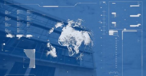 Digital globe data overlay in urban setting